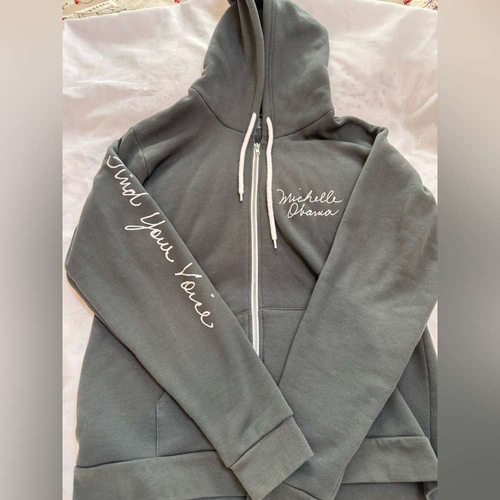 Michelle Obama Zip Up Hoodie, XL